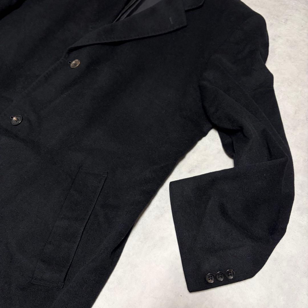 希少 L８ カシミヤ100% チェスターコート 黒 archive 大きい