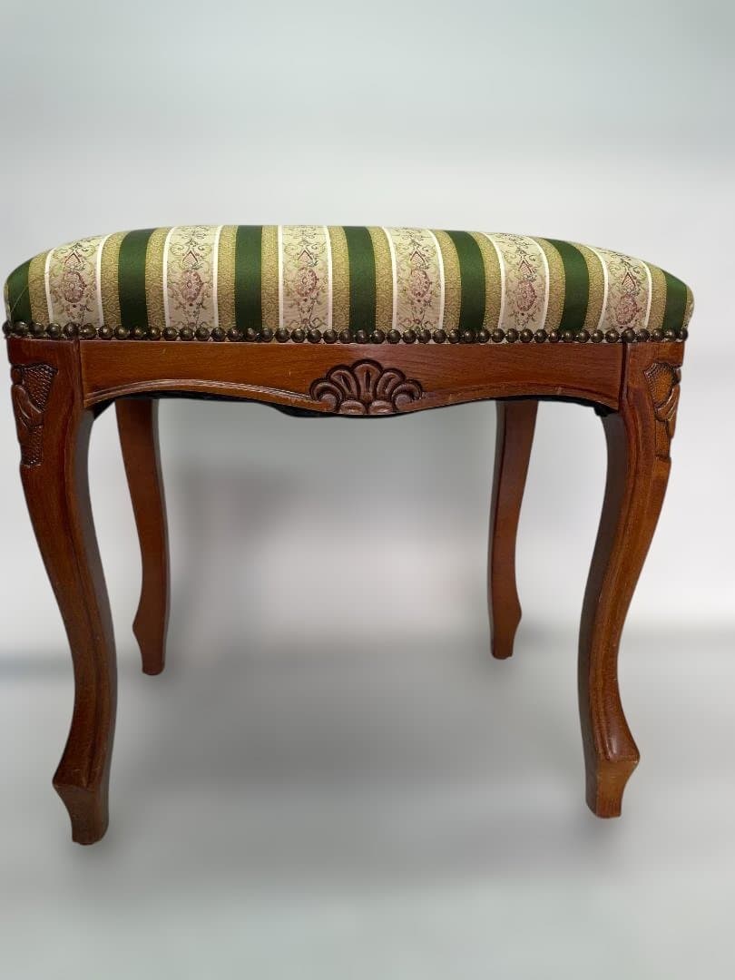 イタリア スツール 猫脚 グリーン オットマン アンティーク 01d125