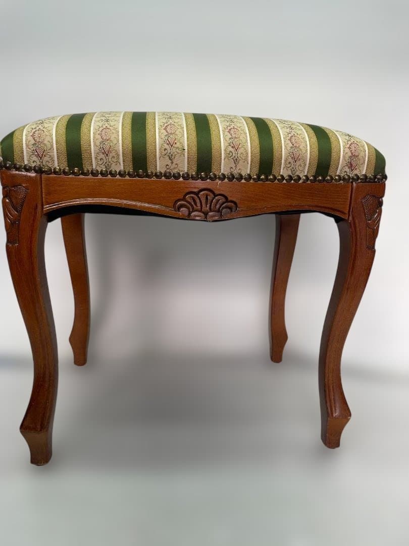 イタリア スツール 猫脚 グリーン オットマン アンティーク 01d125