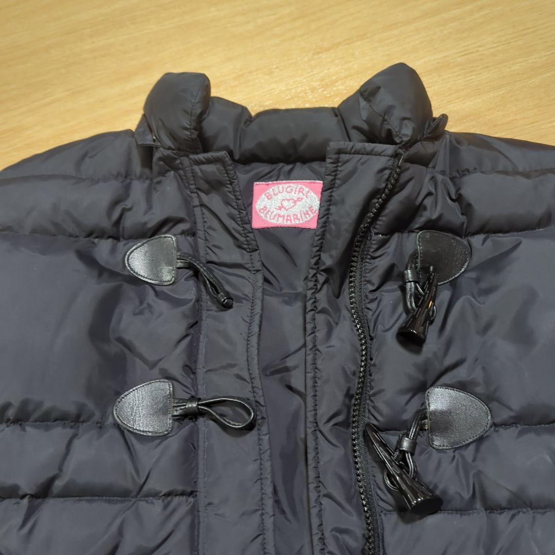 BLUGIRL BLUMARINE ファー付きフード ブラックダウンジャケット