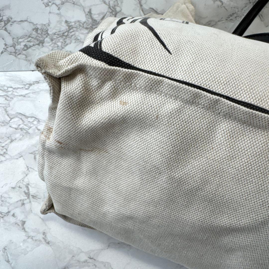 LONGCHAMP ロンシャン 転写 帆布 キャンバス×本革 レザートートバッグ