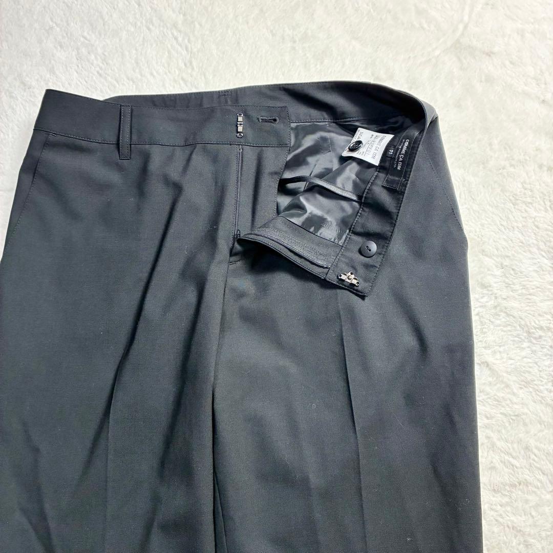 極美品 コムサイズム パンツスーツ ２点セット 黒 ブラック ウール混 春物