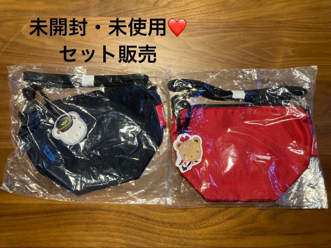 【送料無料】ファミリア Familiar JAL ポシェット 紺 赤 セット