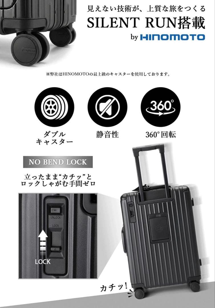 Libetee リベティ キャリーケース　M size エナメルシルバー