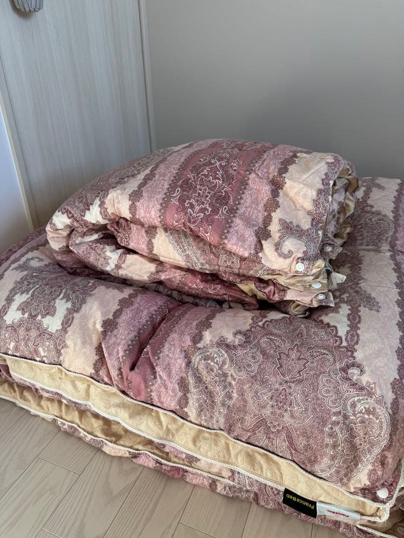 フランスベッド 高級 羽毛布団 クイーン オールシーズン 2枚組み 布団セット