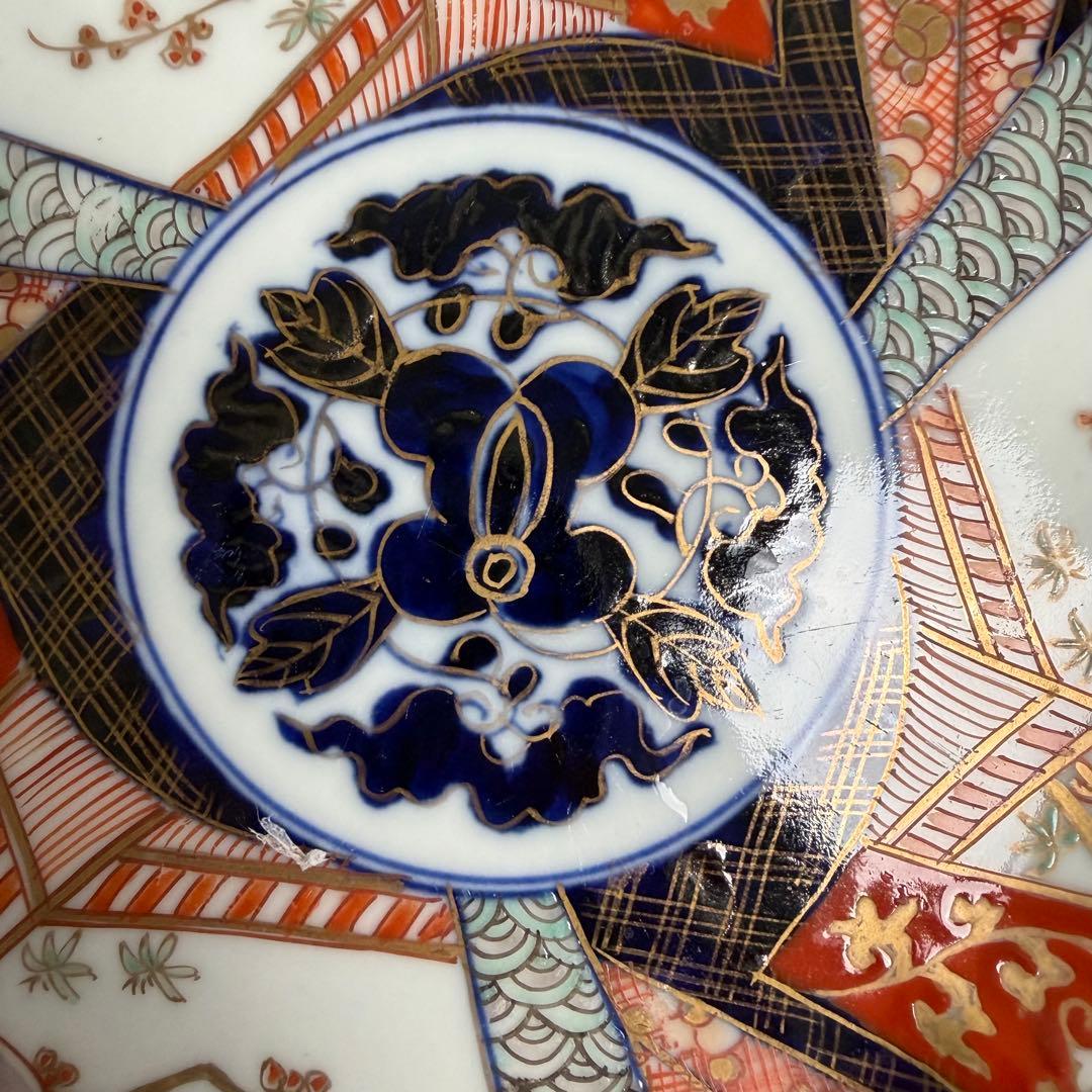 古伊万里　赤絵金彩鳥図六寸皿五客 中皿/銘々皿/アンティーク/お皿時代 070