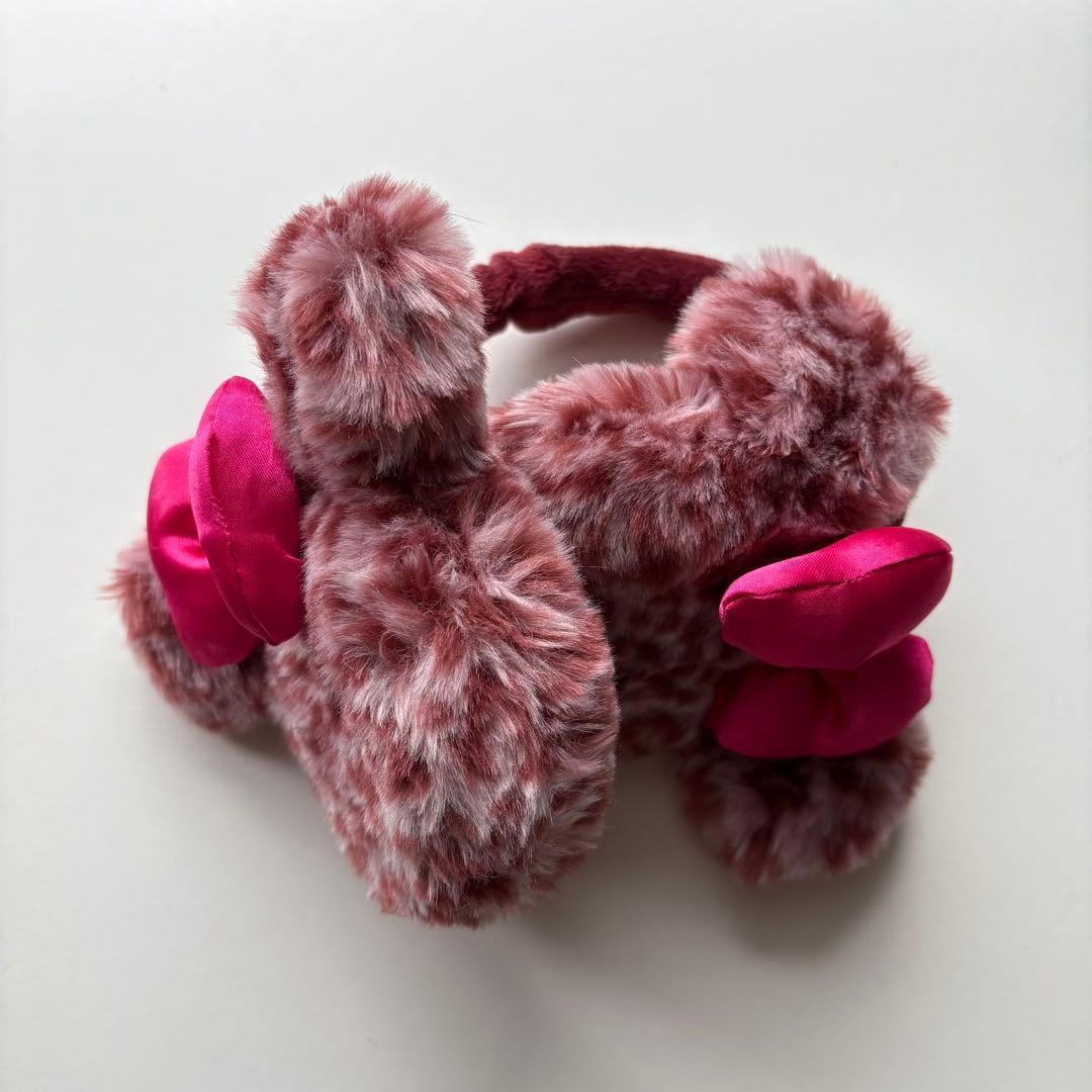 【ディズニー】ミニー ヒョウ柄 イヤーマフ ピンク