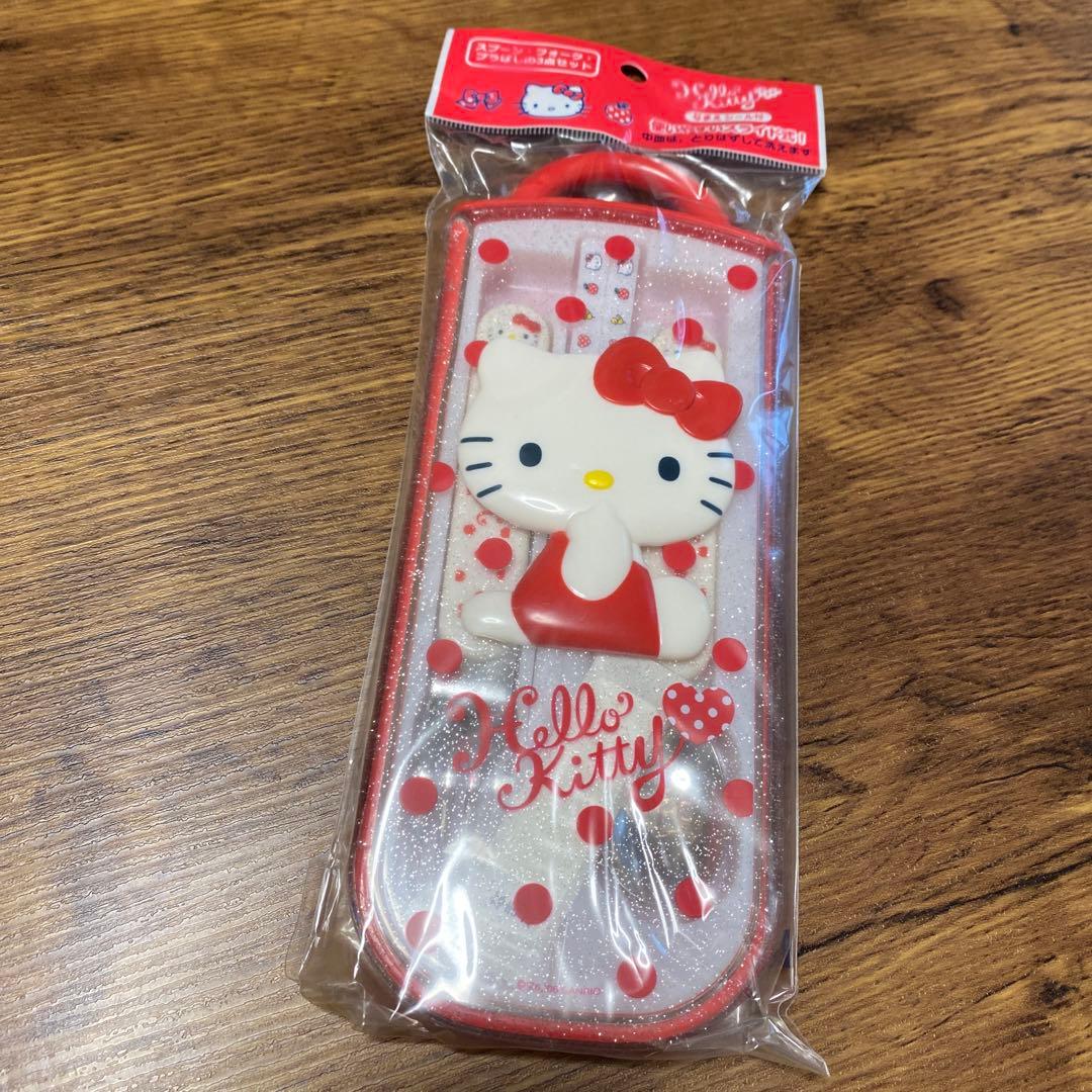 新品　平成レトロ　サンリオ　ハローキティ　お弁当グッズ　スライド式トリオセット