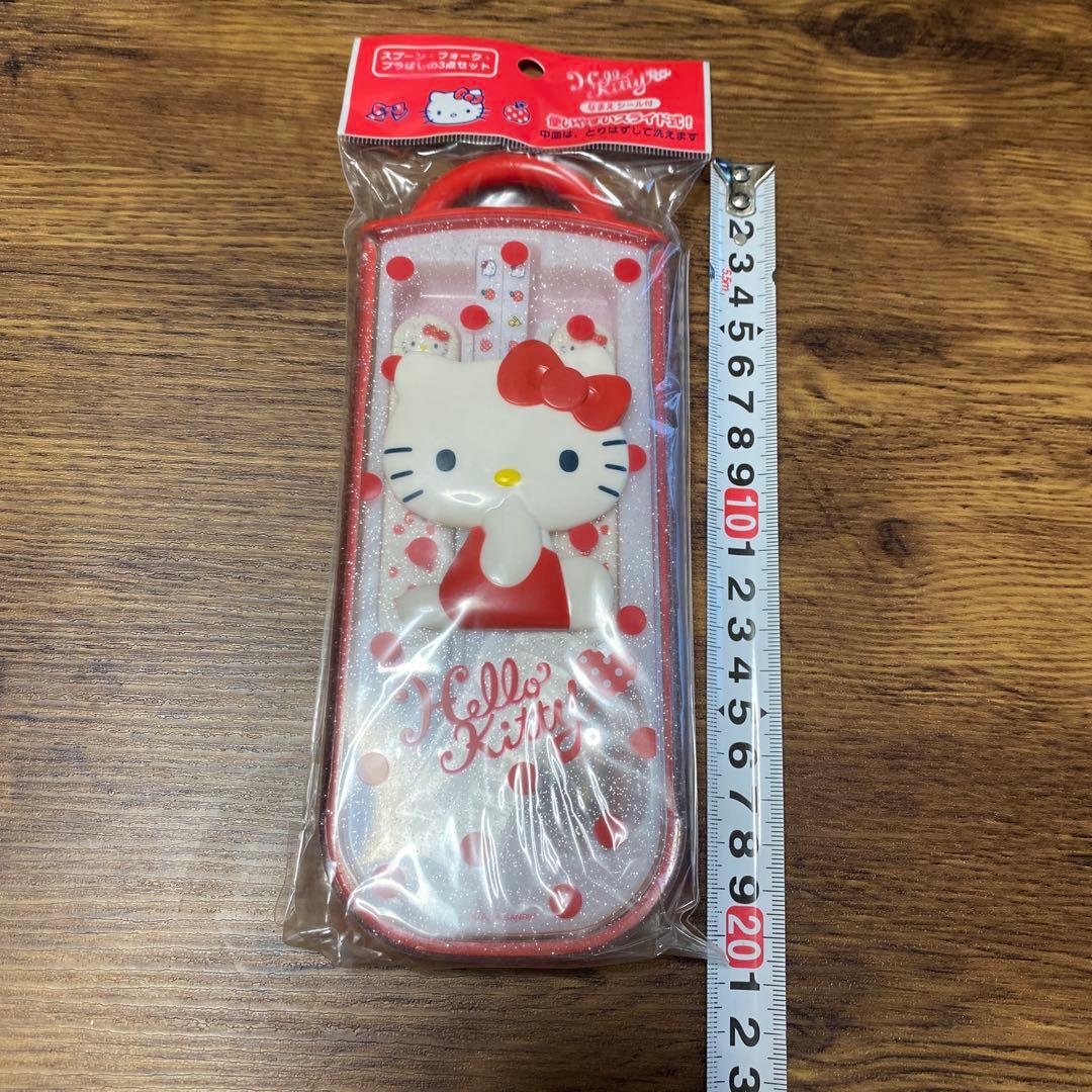 新品　平成レトロ　サンリオ　ハローキティ　お弁当グッズ　スライド式トリオセット