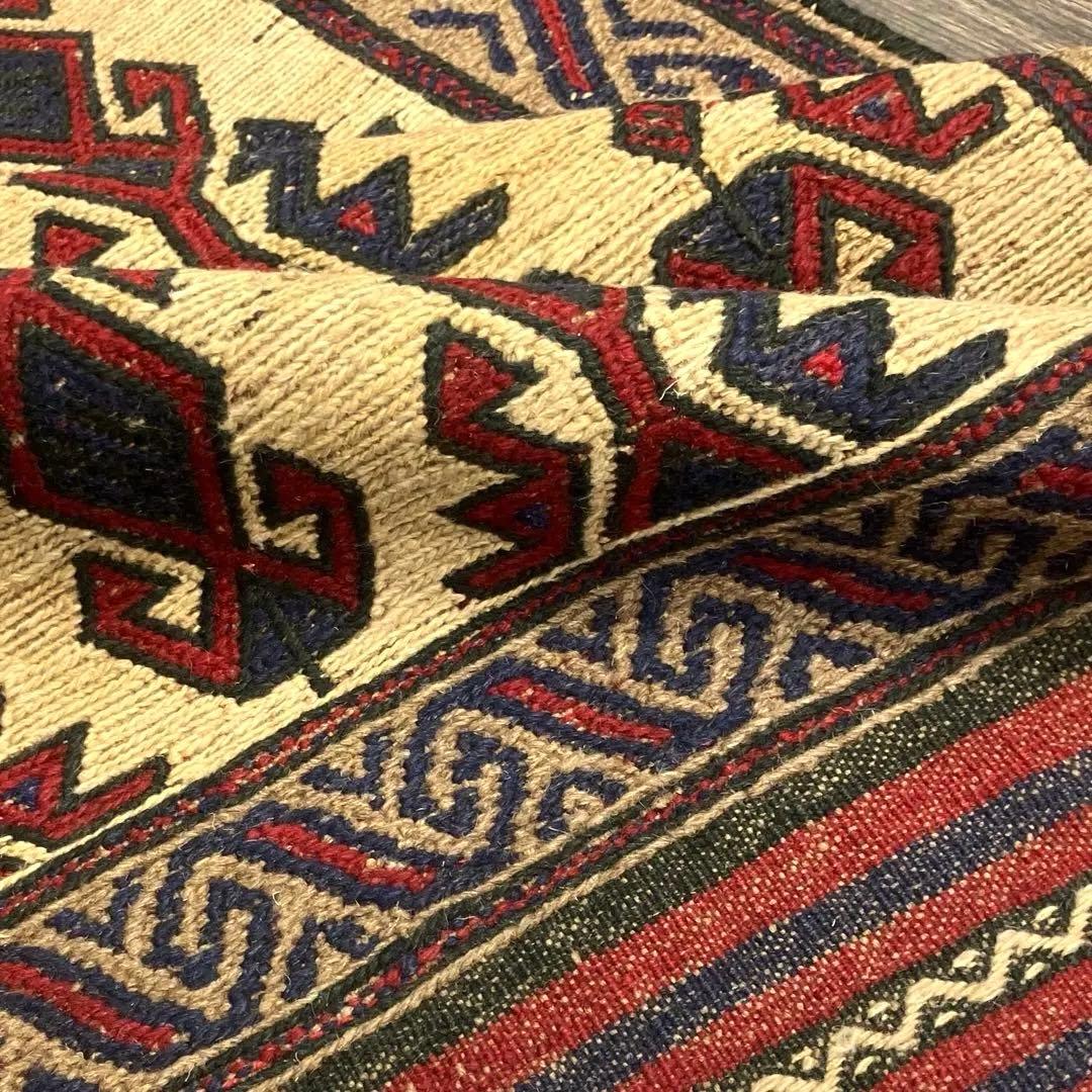 ヴィンテージ トライバルラグスマック手織りキリムアフガニスタン89x140cm