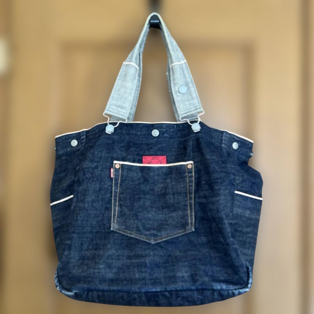 EVISU トートバッグ ショルダー 2WAY ロゴ入り