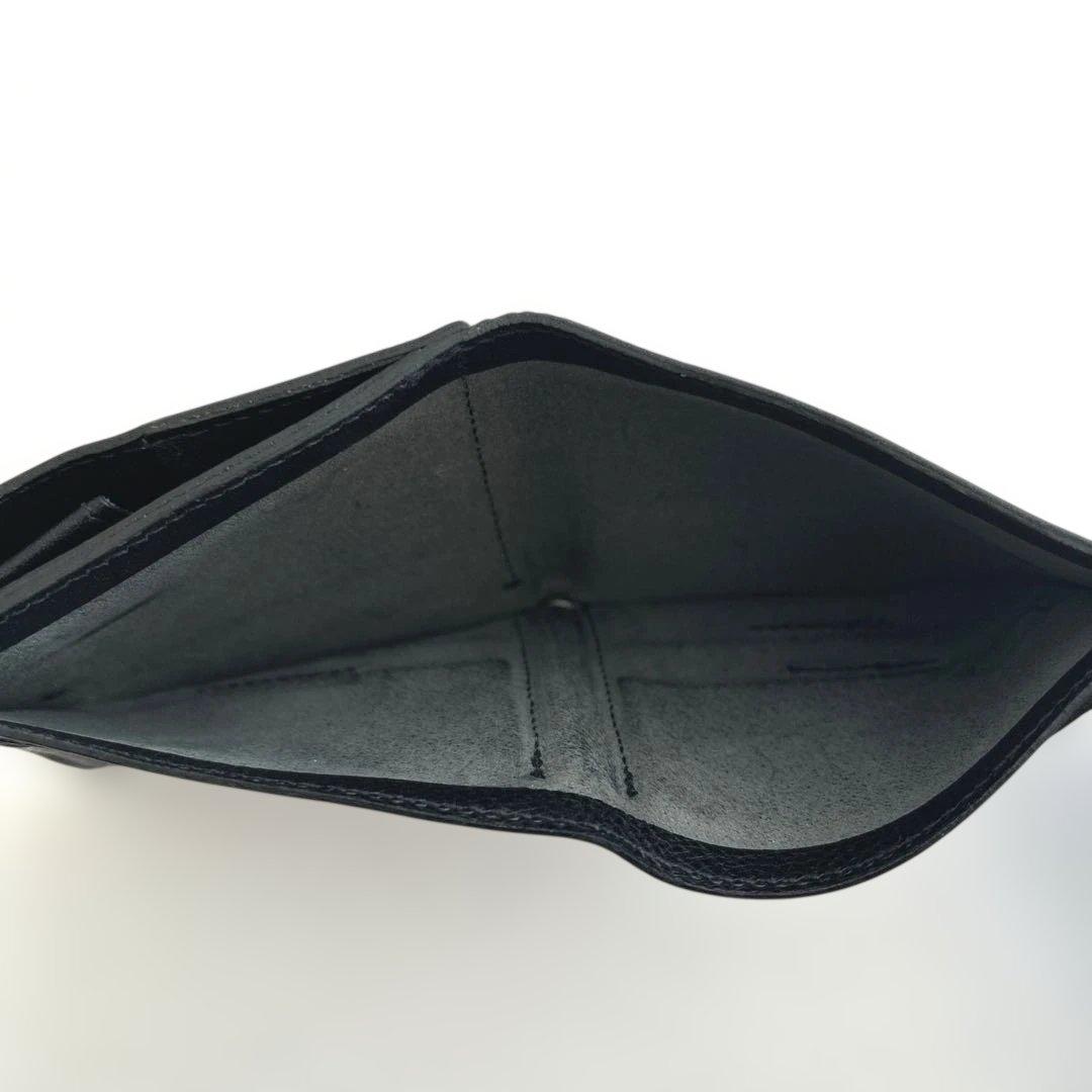 え*き様 IL BISONTE 二つ折り財布 黒 レザー