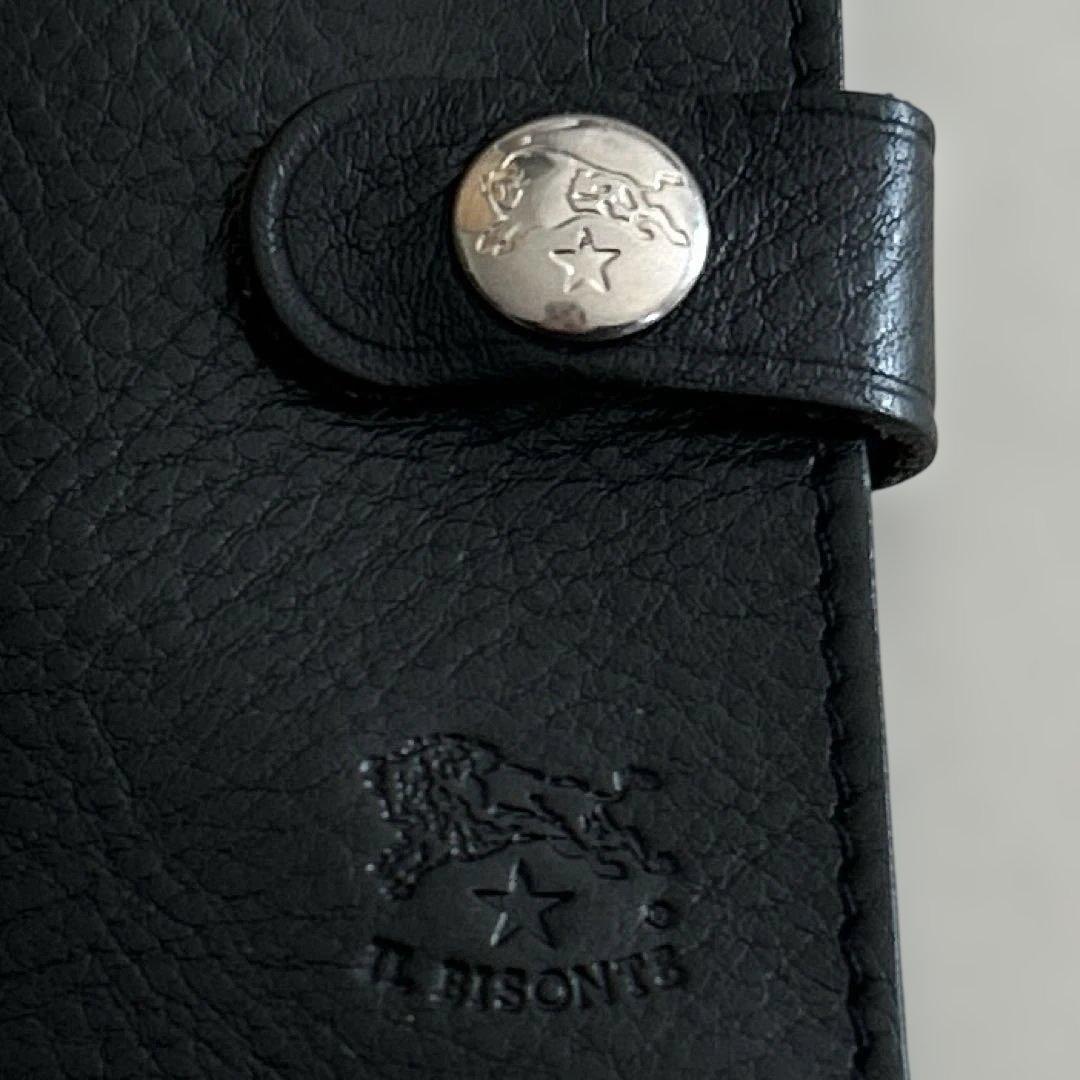 え*き様 IL BISONTE 二つ折り財布 黒 レザー