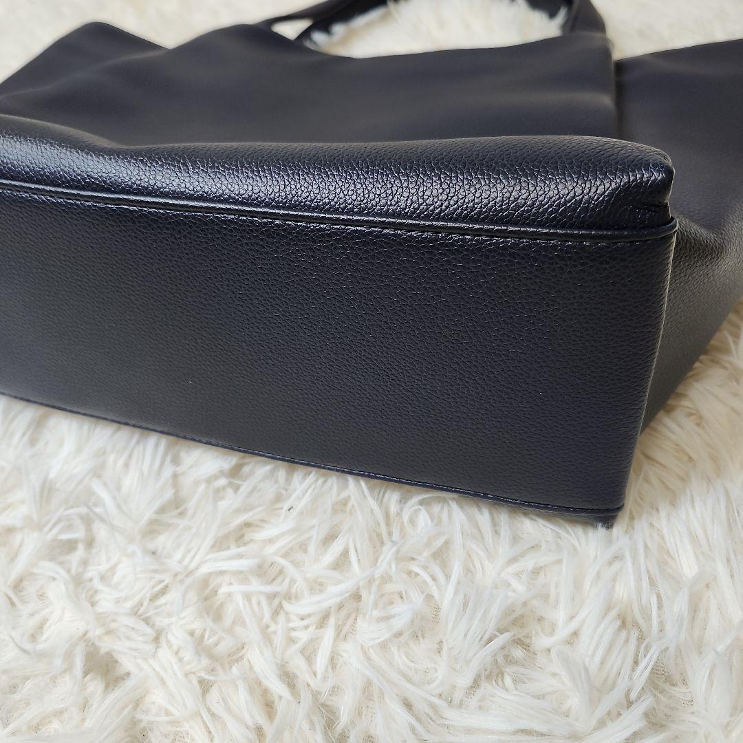 【極美品】キタムラ　ネイビー　レザー トートバッグ