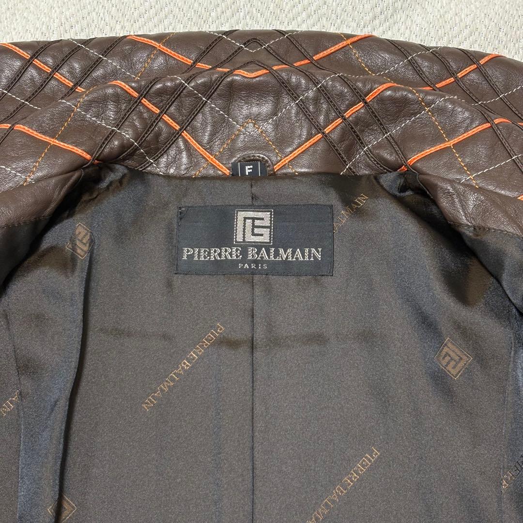 極美品 PIERRE BALMAIN VINTAGE ナッパレザー レザーコート