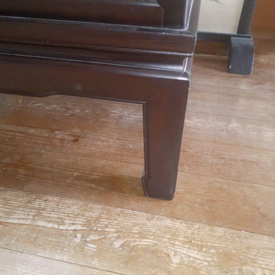 【貴重】アンティークチェア 唐木 中国 花梨 螺鈿 花鳥図 レトロ