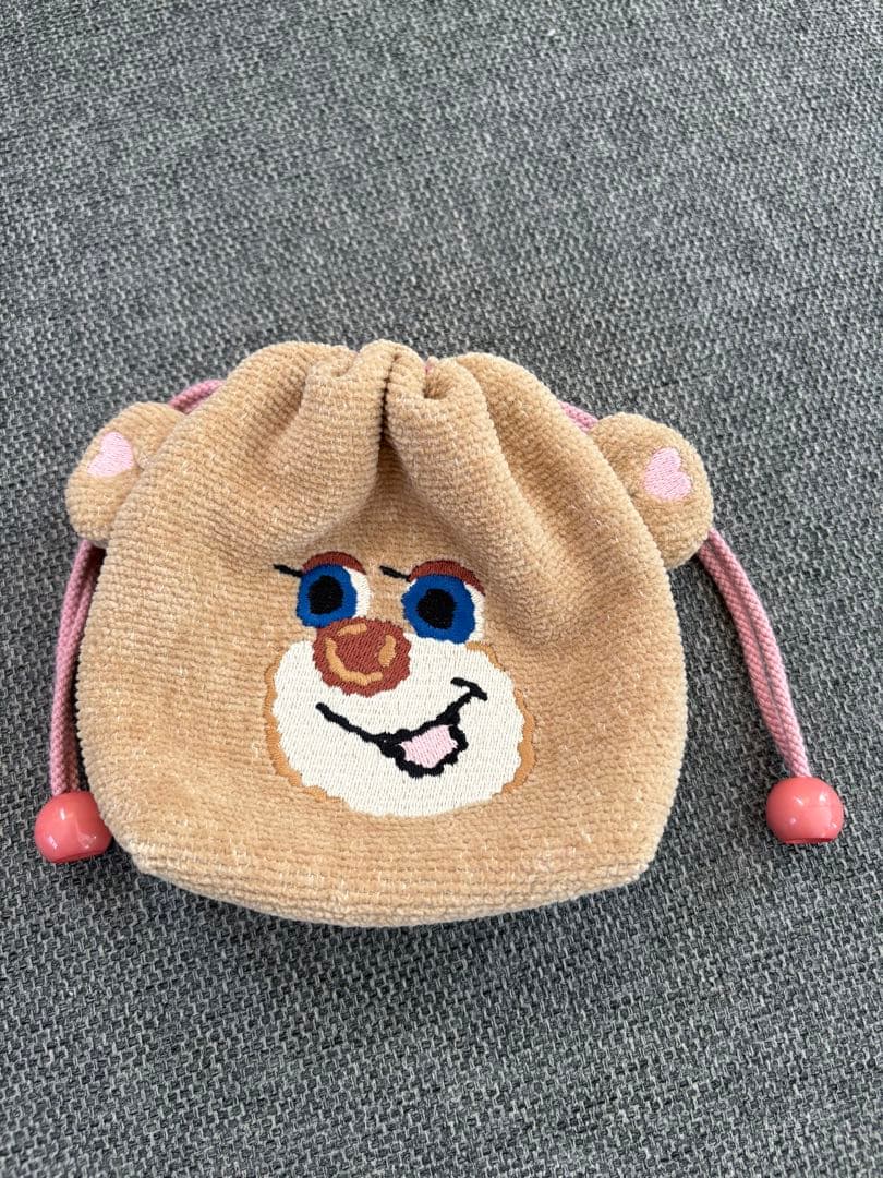 ラブラリーバイフェイラー　ドアップテディガール　耳付き巾着