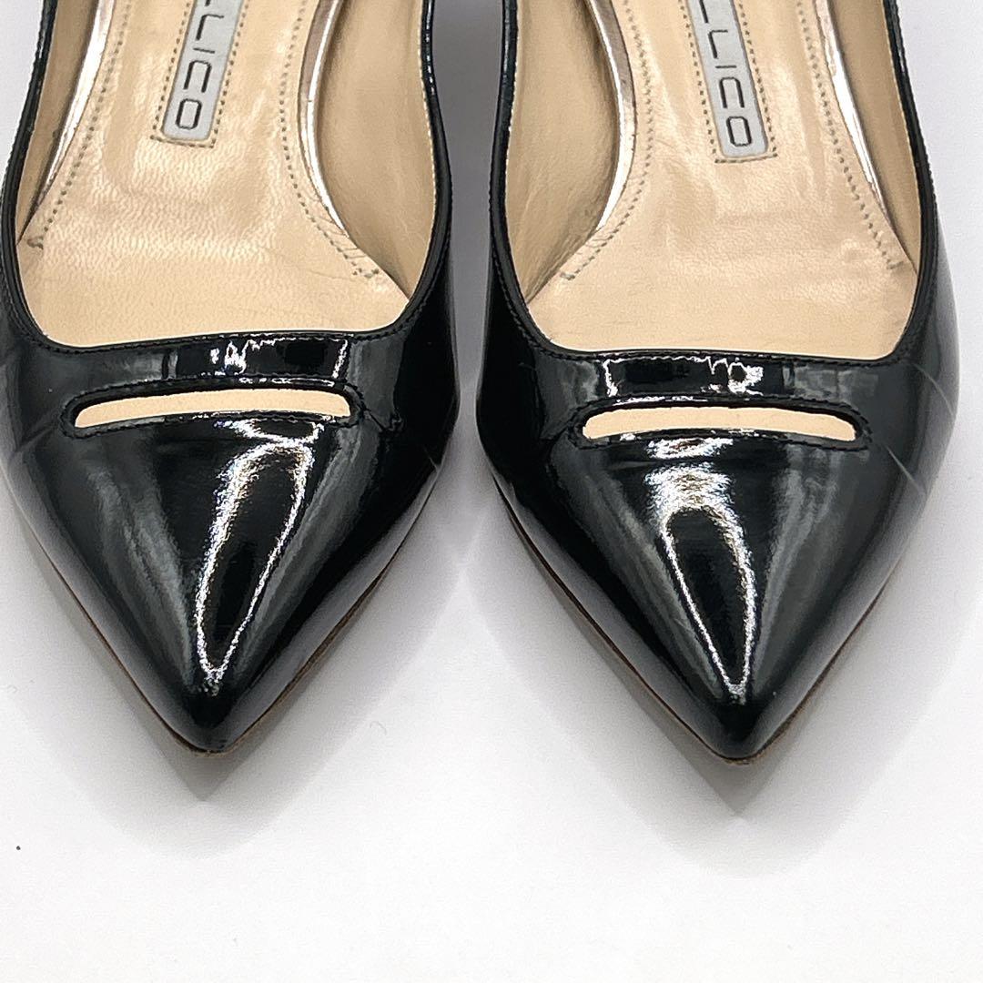 ✨美品✨PELLICO エナメルパンプス アネッリ イタリア製　黒