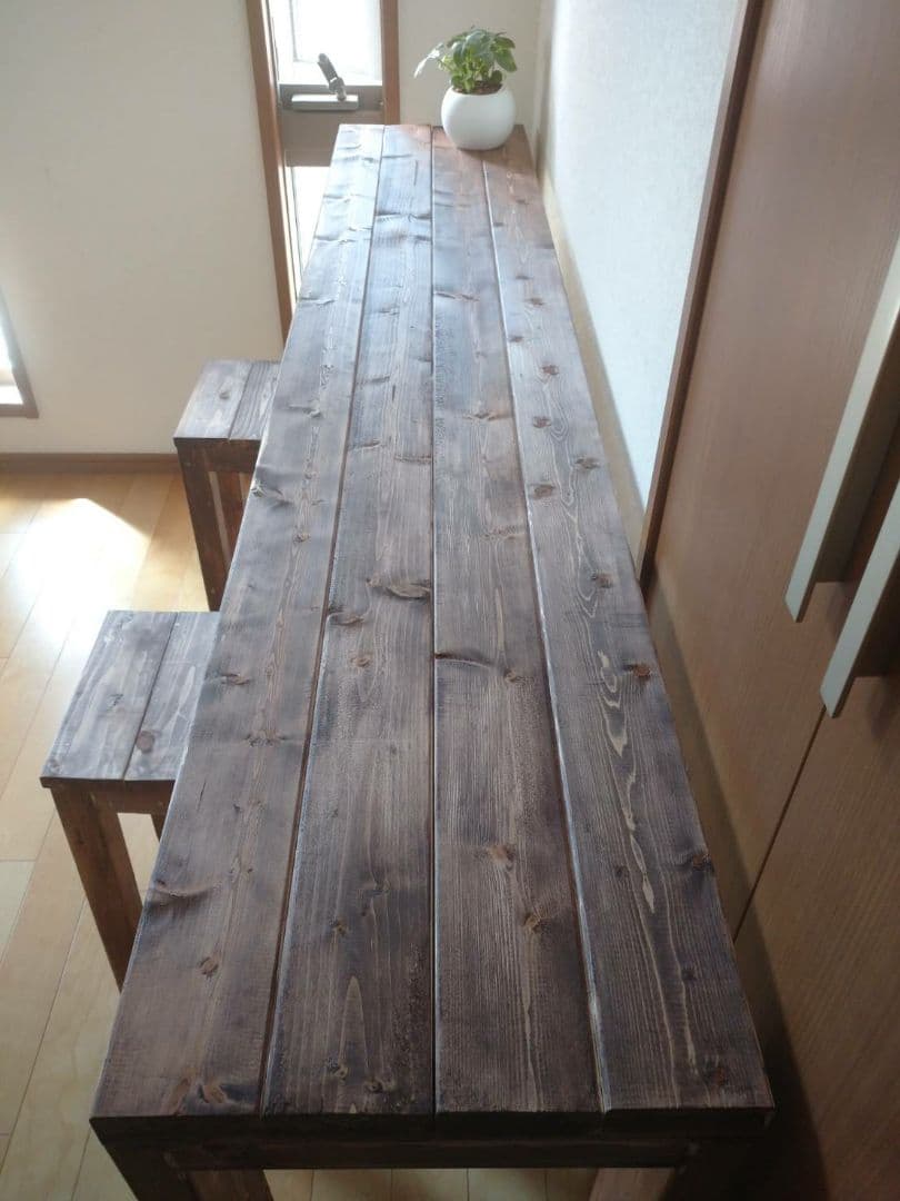 アンティーク　ミシン台　幅変更可能　ジャコビーン　ウォールナット　ワックス仕上げ