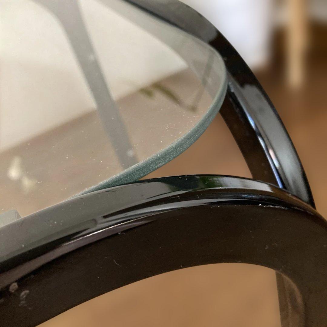 希少　レトロ　ガラステーブル　ブラック