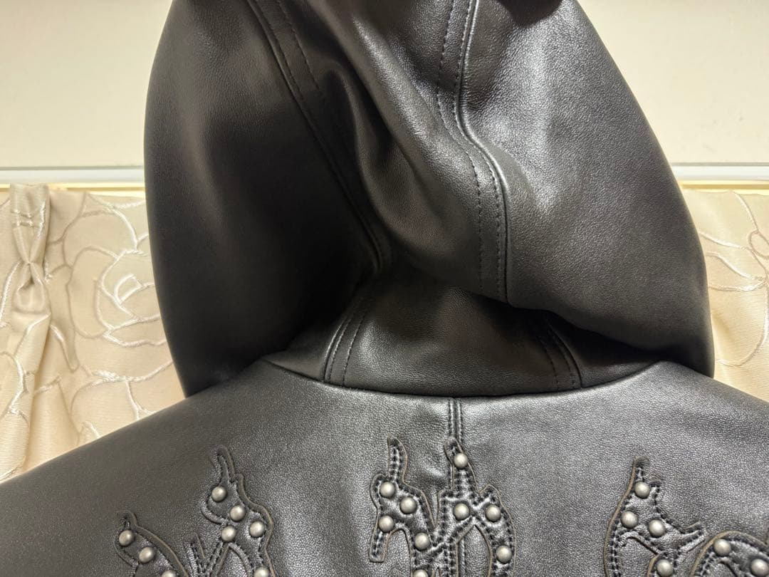 タグ有supreme Studded Hooded Leather Jacket
