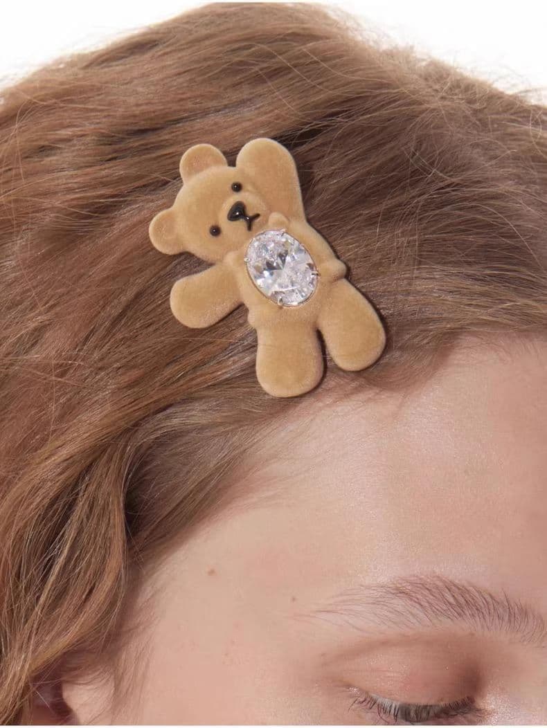 YVMIN クマ ヘアピン ヘアクリップ セット ペア 2 枚