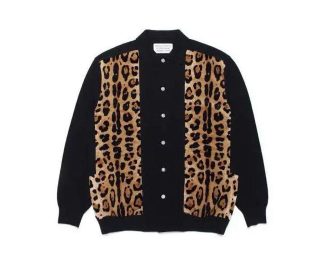 WAKO MARIA ポロカーディガン　レオパード