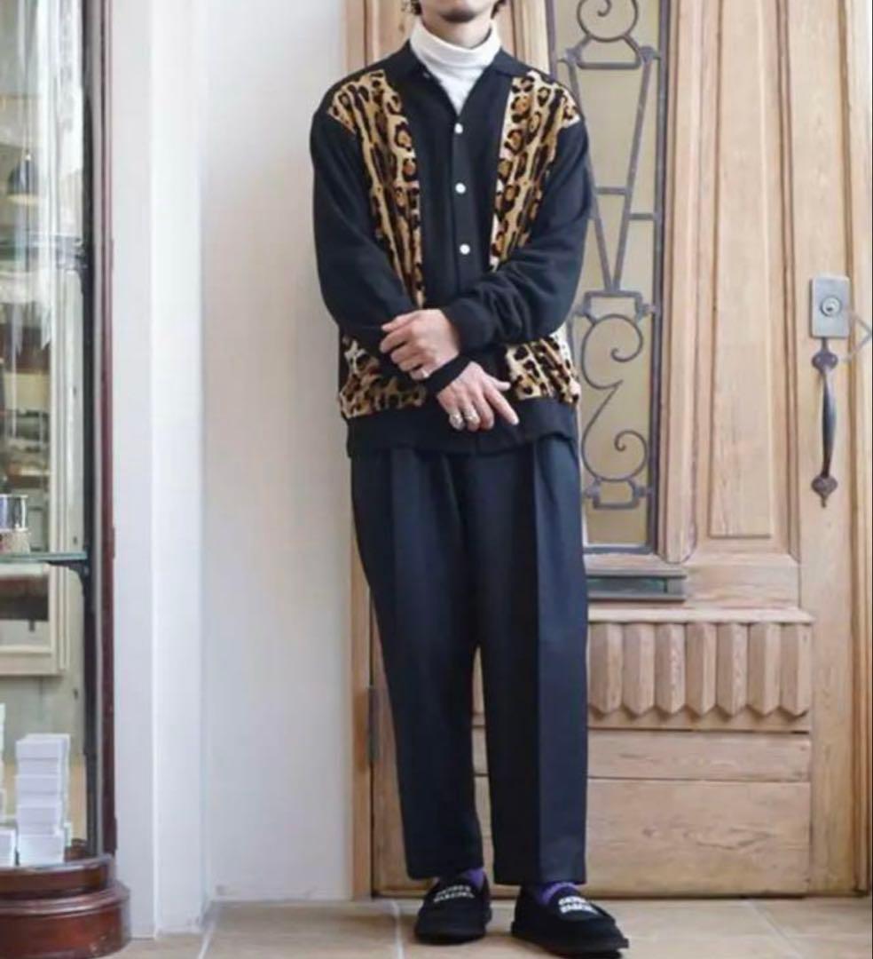 WAKO MARIA ポロカーディガン　レオパード