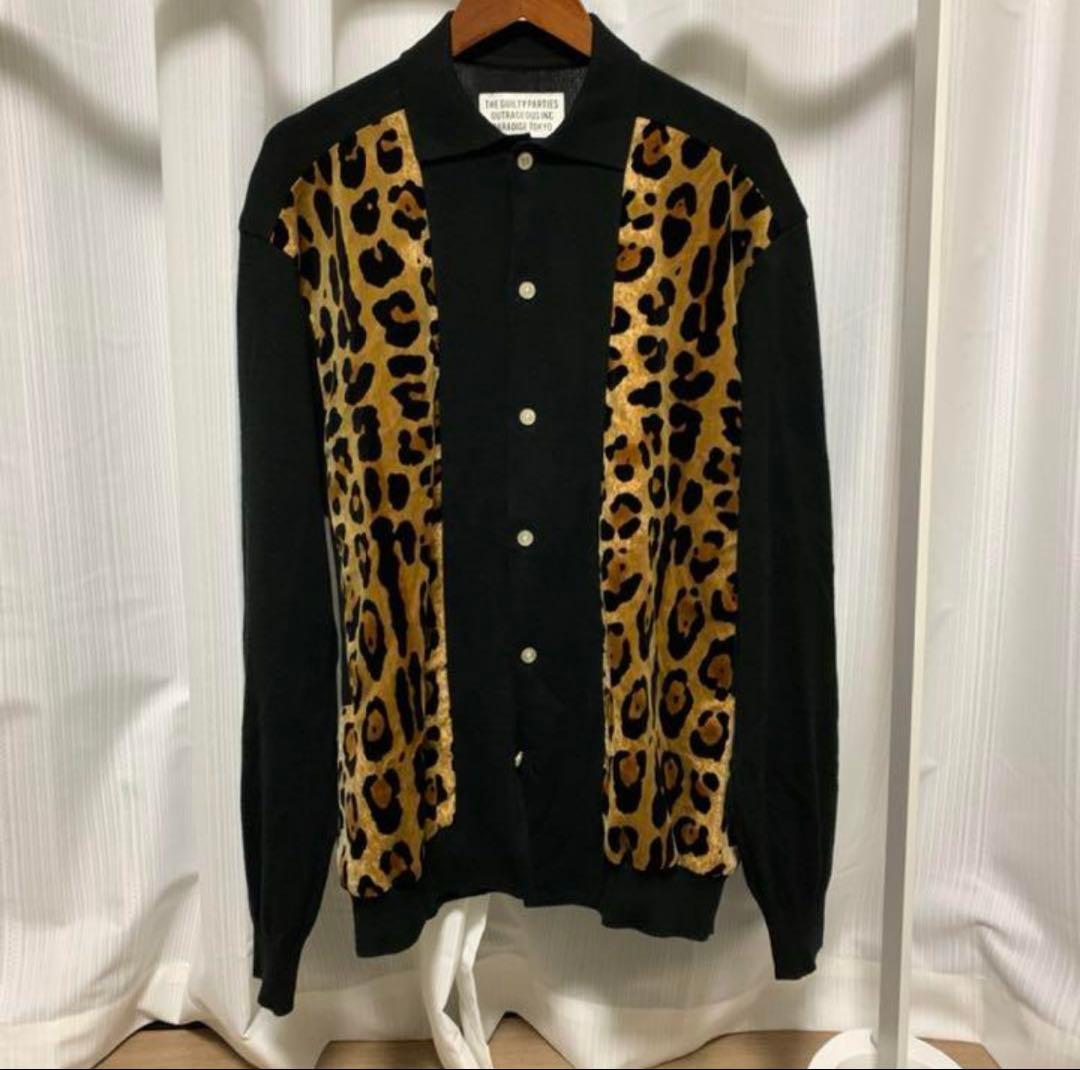 WAKO MARIA ポロカーディガン　レオパード