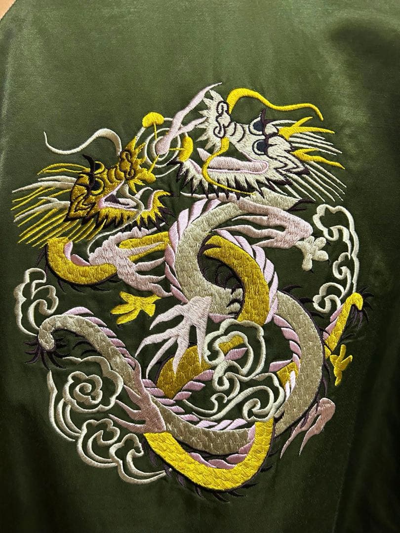 1piu1uguale3 リバーシブル龍刺繍高級スカジャン定価154,000円V