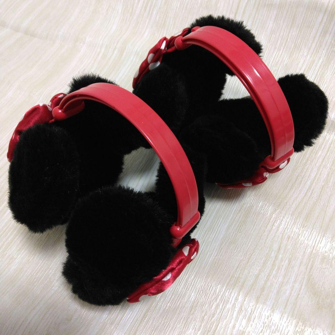 ディズニー　ミニー　イヤーマフ　赤　リボン　耳当て　セット　ペア　２つ　ミッキー