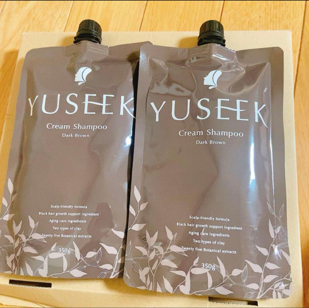 【YUSEEK 】クリームシャンプー ダークブラウン 350g 2個セット