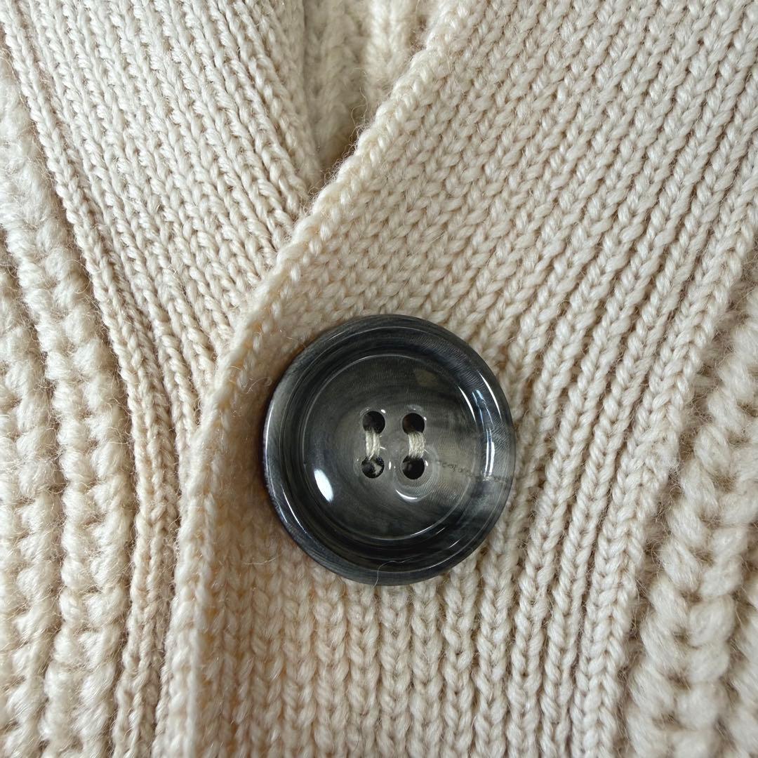 アミパリ Ami Paris カレッジリブウール カーディガン ホワイトクリーム