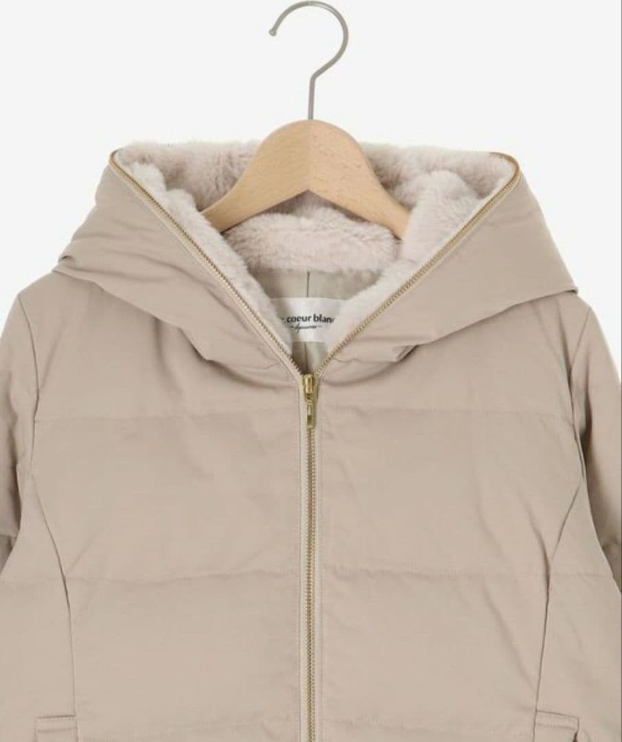 【週末限定価格】le.coeur blanc ファーフードショートダウンLサイズ