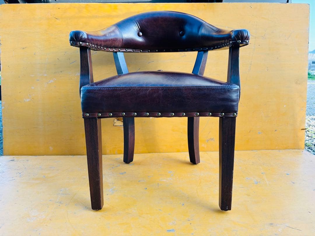 J54★HALO★ハロ ナポレオン ダイニングチェア 本革 英国アンティーク