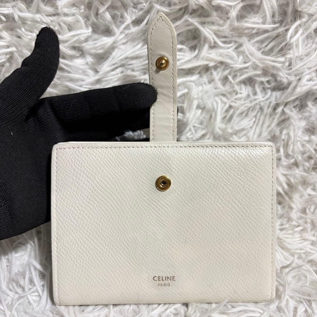 ✨美品✨セリーヌ 折り財布 ストラップウォレット マルチファンクション 金ロゴ