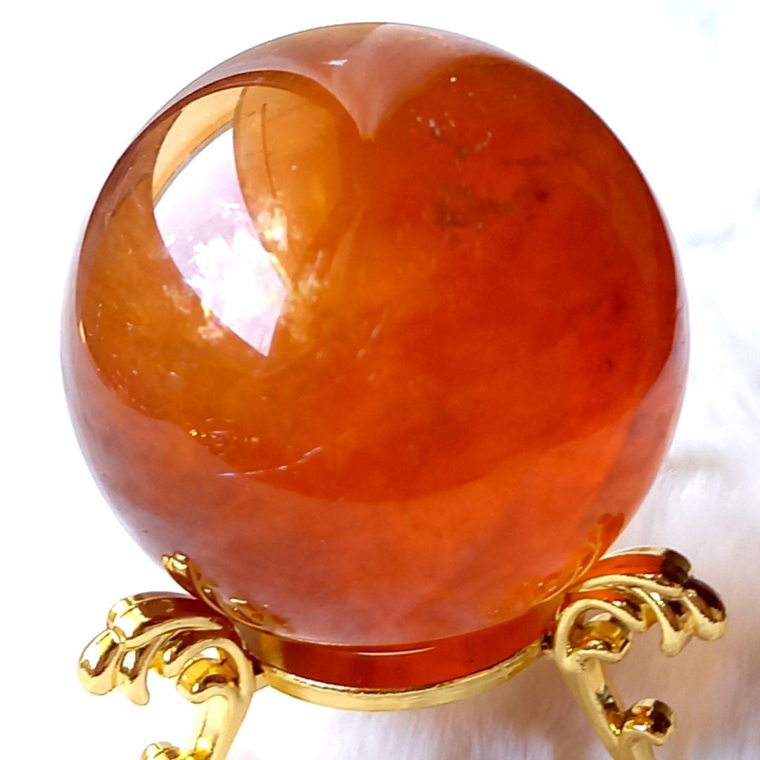 美麗☆虹入り☆ゴールデンカルサイト☆スフィア☆パワーストーン【193】