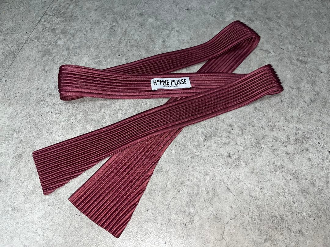 HOMME PLISSÉ バーガンディ ネクタイ 専用ケース付き