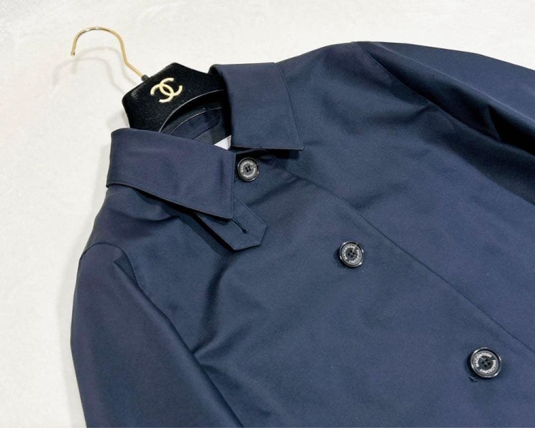 【中古・美品】マッキントッシュ　ステンカラー　ロングコート　レディース　ネイビー