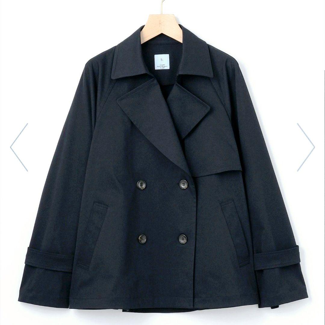 組曲 WEB限定 コットンライクツイル ショートトレンチコート 大きいサイズ