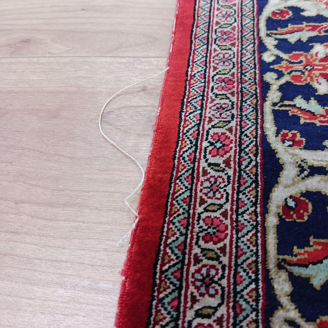 スイカ Y3017 高級ペルシャ絨毯 クム産 シルク100% 手織