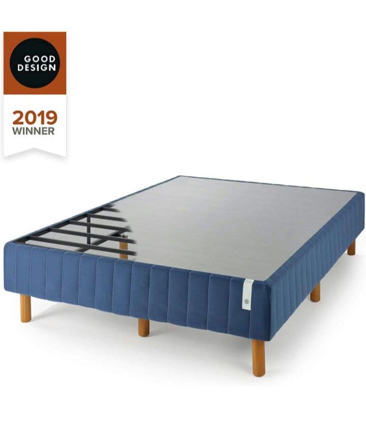 KS3　ZINUS　布張り　ベッドフレーム　シングル　ネイビー　Y