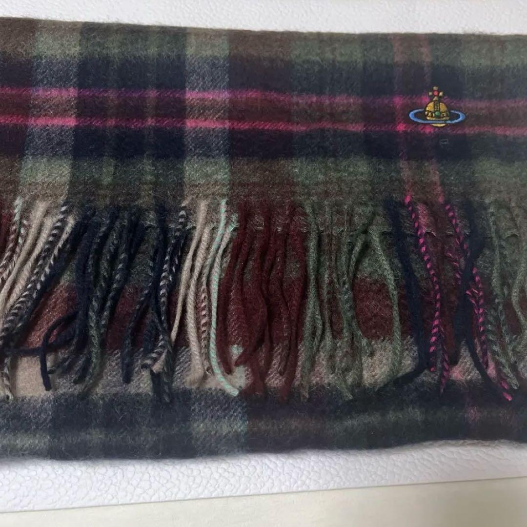 ヴィヴィアン　ウエストウッド　カシミア　チェックマフラー　新品未使用品