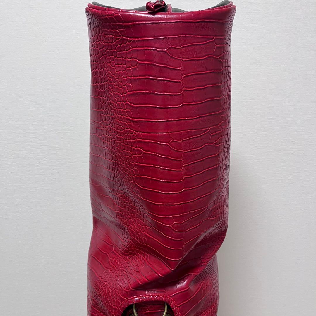 美品 ゴルフ キャディバック ディズニー ミッキー レッド 赤 ネームタグ付