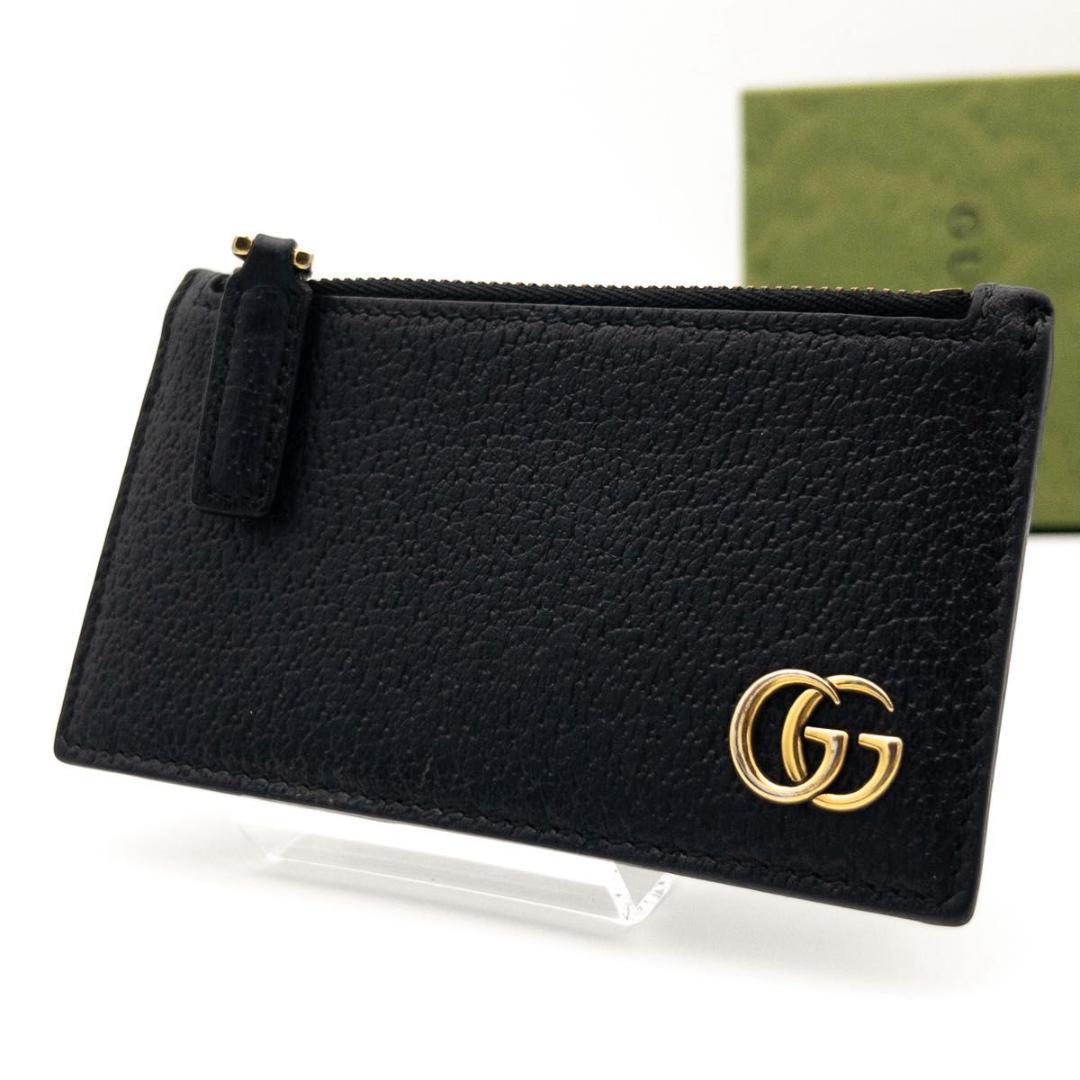 【超極美品】GUCCI GGマーモント　カードケース　黒