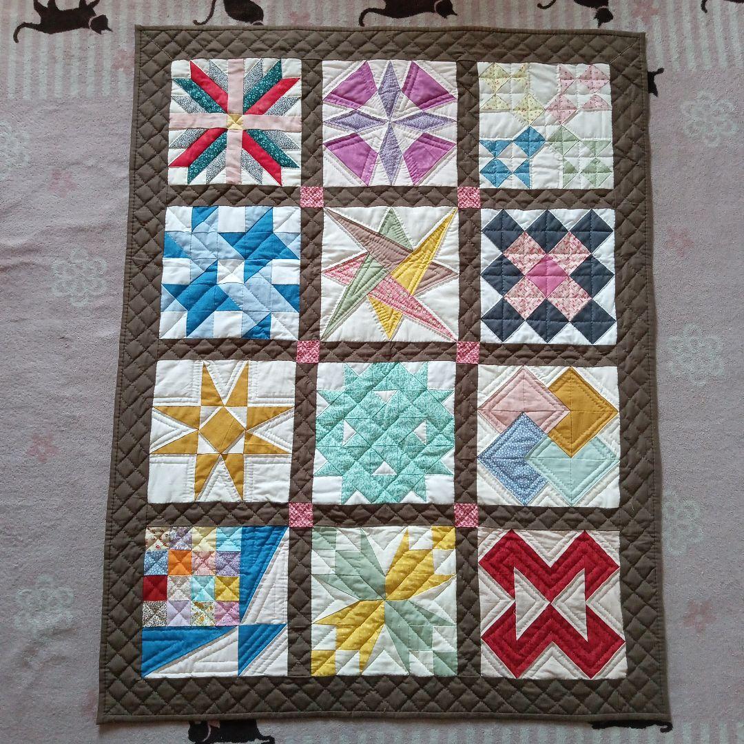 2502 パッチワークキルト　タペストリー 120×92cm