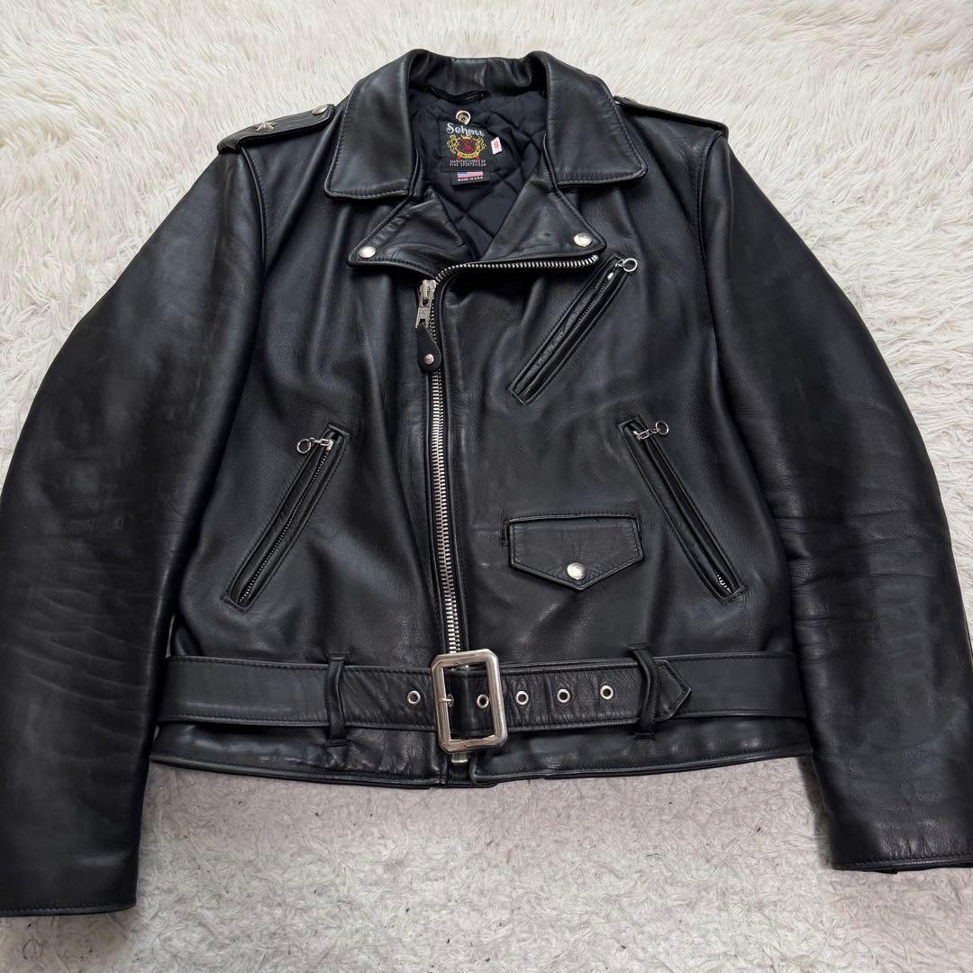 美品XLサイズ相当　ショット　613US ワンスター　ダブルライダースジャケット