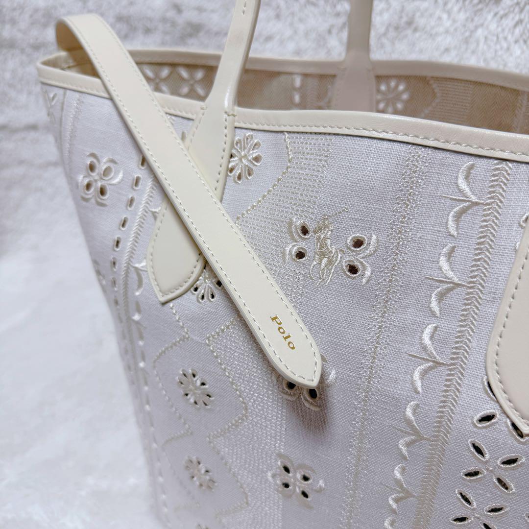 ポロ ラルフローレン トートバッグ ベルポート 刺繍 アイレット ミディアム