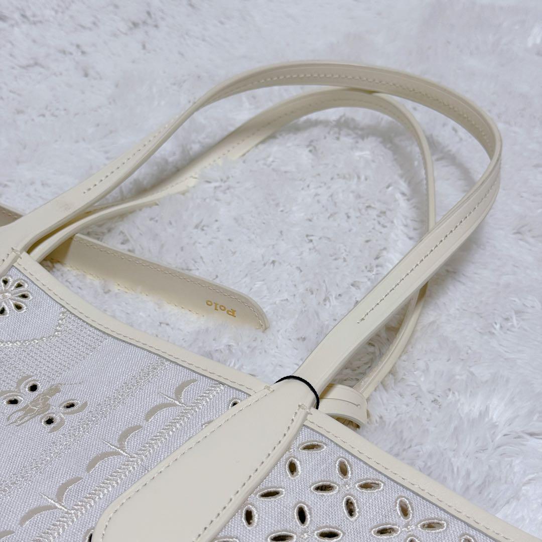 ポロ ラルフローレン トートバッグ ベルポート 刺繍 アイレット ミディアム