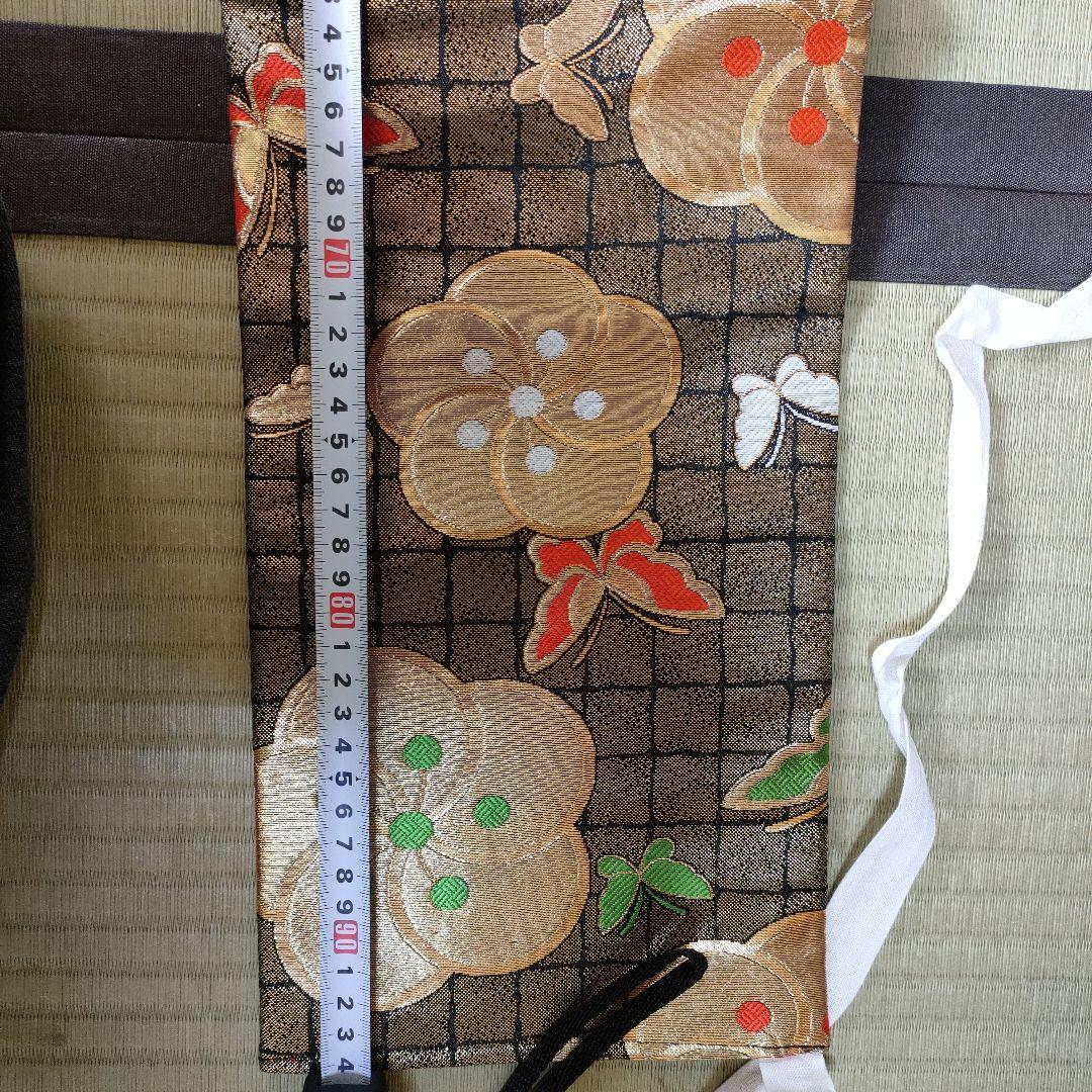 七五三用　正絹袋帯　金色花柄装飾品　こども　金糸